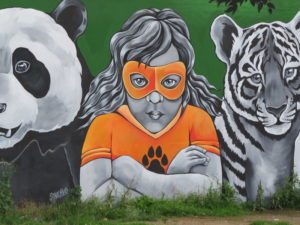 Graffiti Superheld, Pandabär und Tiger