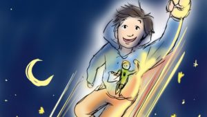 Cover-Skizze Kinderbuch Antons geheime Reise mit Paul Pulli