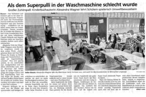 Zeitungsartikel Dorfener Anzeiger, Autorenlesung Grundschule Moosen